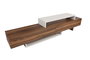 Hanah Home Nirvana Mueble de TV Blanco y Teca